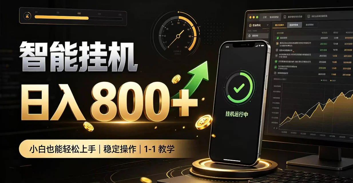 零值守智能挂G，副业高效增收居家智能挂G，新手也能日入800【揭秘】-小栈博客