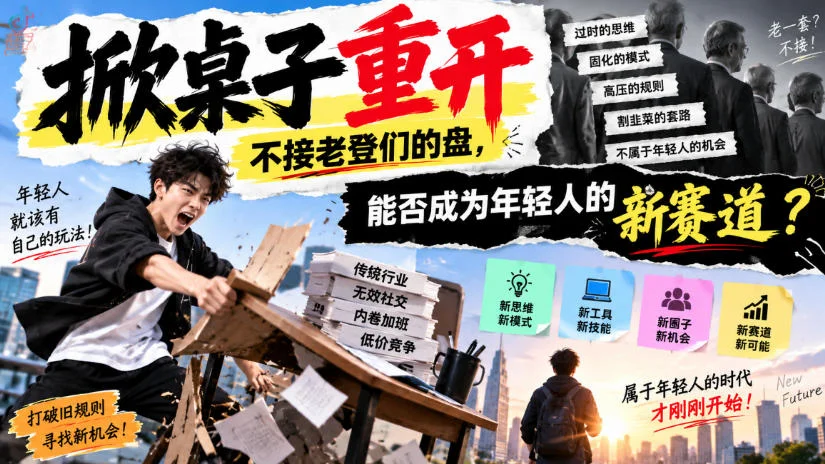 某公众号付费文章：掀桌子重开，不接老登们的盘，能否成为年轻人的新赛道？-小栈博客