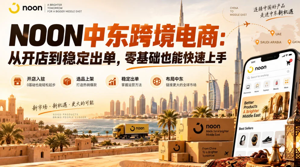 NOON中东跨境电商：从开店到稳定出单，零基础也能快速上手（更新2026）-小栈博客