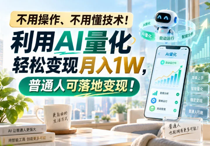 AI量化交易普通人月入1W揭秘：零技术躺赚副业