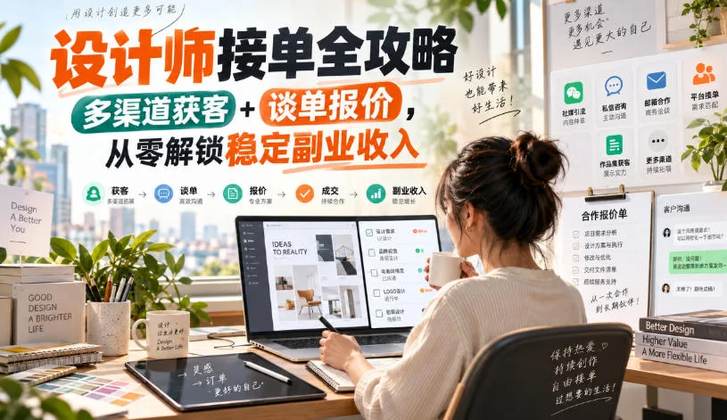 设计师接单全攻略-无水印，多渠道获客+谈单报价，从零解锁稳定副业收入-小栈博客