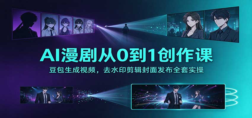 AI漫剧从0到1创作课:豆包生成视频,去水印剪辑封面发布全套实操-小栈博客