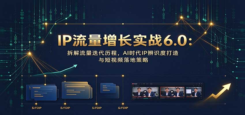 IP流量增长实战6.0：拆解流量迭代历程，AI时代IP辨识度打造与短视频落地策略-小栈博客