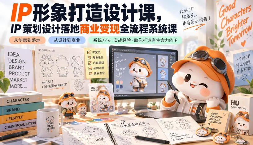 IP形象打造设计课，IP策划设计落地商业变现全流程系统课-小栈博客